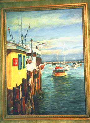 painting of the Monterey Harbor Monterey harbor scene